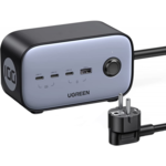 Strujni punjač Ugreen DigiNest Pro, 100W, USB-A, 3xUSB-C, 2xŠuko, sivi