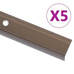 Rubnjaci za stepenice L-oblika 5 kom aluminijski 100 cm smeđi