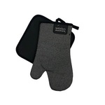 Set za kuhinju neopren, 2/1, rukavica/podmetač, 18x30/20x20cm, crna