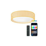 KSIX, Bohemia SmartLED stropna svjetiljka, Rattan dizajn, 3W zvučnik,RGBIC + CCT