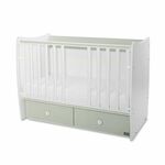 LORELLI MATRIX Modularni krevetić 4in1 s Mehanizmom White/Milky Green 120x60 cm