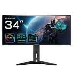 Gigabyte MO34WQC monitor, OLED, 34", 21:9, 3440x1440, 175Hz, USB-C, HDMI, Display port, USB
