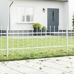 vidaXL Ograda za vrt Bijela Prahom obložen čelik Standard Izdržljivo
