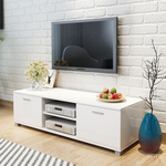 vidaXL VidaXL TV Ormarić Visoki Sjaj Bijeli 140x40.3x34.7 cm