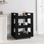 vidaXL Kuhinjska kolica crna 60 x 45 x 80 cm od konstruiranog drva