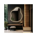 Kupaonsko ogledalo nepravilnog oblika s digitalnim satom - STONE LED PREMIUM