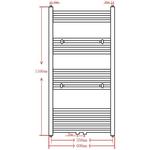 vidaXL Kupaonski radijator za ručnike s prečkama ravni sivi 600 x 1160 mm