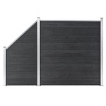vidaXL Set WPC ograda 1 kvadratna + 1 kosa 273 x 186 cm sivi