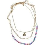 Necklace with floral bead assorted layers 3-pack - golden color Other