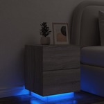 Noćni ormarić s LED svjetlima boja hrasta sonome