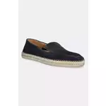 Espadrile od brušene kože Hackett London ALTEA LOAFER boja: tamno plava, HMS21491
