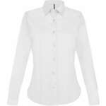 LADIES LONG-SLEEVED STRETCH SHIRT - White,XL
