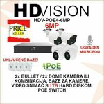 HDVISION IP POE KOMPLET SA 4 KAMERE 6MP SA ZVUKOM HDV-POE4-6MP