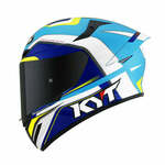 KYT TT-COURSE KACIGA / grand prix white-light blue