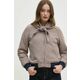 Jakna s dodatkom vune Pepe Jeans BRIDGET boja: bež, za prijelazno razdoblje, oversize, PL402466