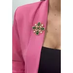 Floral brooch 2 green roze