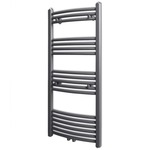 vidaXL Kupaonski radijator za ručnike s prečkama zakrivljeni sivi 500x1160 mm