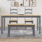 vidaXL Blagovaonski stol Panama sivi 160x80x75 cm od masivne borovine