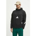 Dukserica adidas Z.N.E. za muškarce, boja: crna, s kapuljačom, s tiskom, JP0371