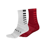 Endura Čarape Coolmax Stripe Red-White L-Xl - L-XL