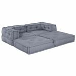 vidaXL Pouffe Set od 2 Siva Poliester 70 x 70 x 54 cm Jastučići