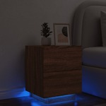 vidaXL Noćni ormarić s LED svjetlima smeđa boja hrasta