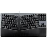Perixx PERIBOARD-335 BL DE USB tipkovnica njemačka, qwertz crna osvjetljen, ergonomski