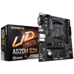 Gigabyte A520M S2H matična ploča, Socket AM4, AMD A520, 2x DDR4, max. 64 GB, ATX/mATX