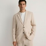 Reserved - Laneni slim fit sako - bež bež 100% LAN 124EG-08M