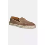 Espadrile od brušene kože Hackett London ALTEA LOAFER boja: smeđa, HMS21491