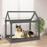 vidaXL Krevet za pse sivi 101x70x90 cm od masivne borovine
