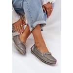S. BARSKI Glitter Flat Moccasins Made Of Natural Leather D&A smeđa