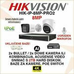 HIKVISION 4K IP POE KOMPLET SA 2 KAMERE I OPREMOM HIK-IP-8MP-PRO2