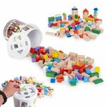 Ecotoys drveni blokovi / kocke - 100 kom