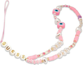 Guess GUSTSHPP Phone Strap pink Beads Shell