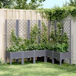 vidaXL Vrtna sadilica s rešetkom siva 160 x 120 x 142 cm PP