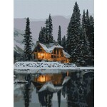 slikanje po brojevima 40x30 snow night sa drvenim okvirom i setom za slikanje