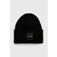 Pamučna kapa Calvin Klein boja: crna, pamučna - crna. Kapa iz kolekcije Calvin Klein. Model izrađen od pletiva s aplikacijom.