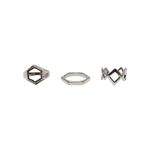 Graphic Ring 3-Pack - Silver Color siva