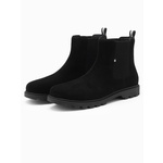 Ombre Slip-on suede men's shoes with high upper - black crna
