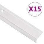 Rubnjaci za stepenice L-oblik 15 kom aluminijski 100 cm srebrni