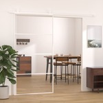 vidaXL Klizna vrata od stakla ESG i aluminija 102,5 x 205 cm bijela