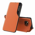Side Clear View Standing Cover za Samsung Galaxy A50 Narančasti