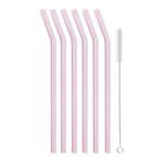 Set s 6 ružičastih staklenih slamki Vialli Design, dužina 23 cm