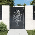 vidaXL Vrtna vrata antracit 105 x 130 cm čelična s uzorkom stabla