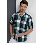 G662 DEWBERRY MEN'S SHIRT-NAVY-GREEN-GREEN siva