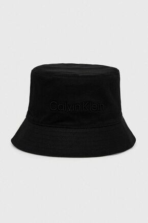 Dvostrani pamučni šešir Calvin Klein boja: crna