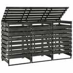 vidaXL Spremište za tri kante za smeće 210x75x121 cm obojena borovina