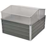 Staklenik 100x100x85 cm Galvanizirani Čelik Sivi