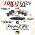 HIKVISION 4K IP POE SET 6 KAMERA, BAZE I OPREMA HIK-IP-8MP-HYBRID6